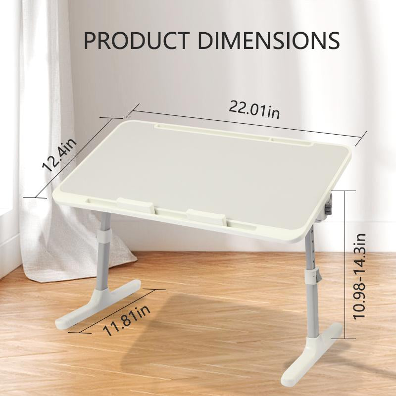 PHANCIR Adjustable Lap Desk, Laptop Stand Bed Tray, Foldable Laptop Desk with Storage Drawer Monitor Riser Fathersdaygift