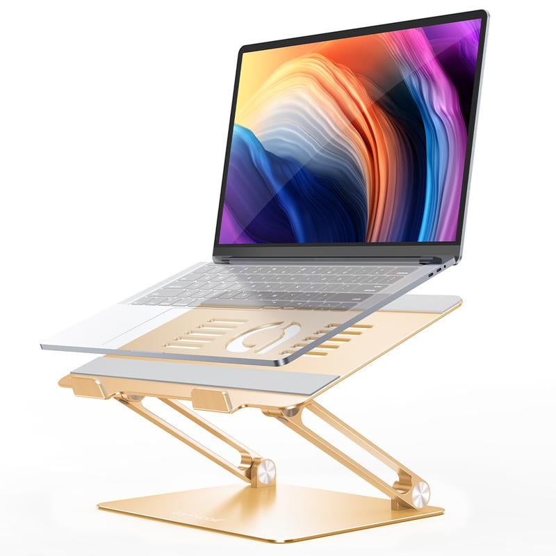 Lamicall Adjustable Laptop Stand, Portable Laptop Riser, Aluminum Laptop Stand for Desk Foldable, Ergonomic Computer Notebook Stand Holder for Macbook Air Pro, Dell XPS, HP (10-17.3'')