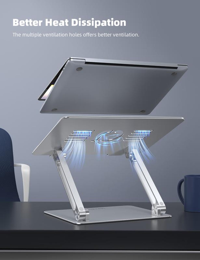 Lamicall Adjustable Laptop Stand, Portable Laptop Riser, Aluminum Laptop Stand for Desk Foldable, Ergonomic Computer Notebook Stand Holder for Macbook Air Pro, Dell XPS, HP (10-17.3'')
