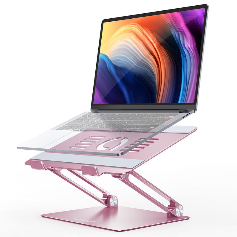 Lamicall Adjustable Laptop Stand, Portable Laptop Riser, Aluminum Laptop Stand for Desk Foldable, Ergonomic Computer Notebook Stand Holder for Macbook Air Pro, Dell XPS, HP (10-17.3'')