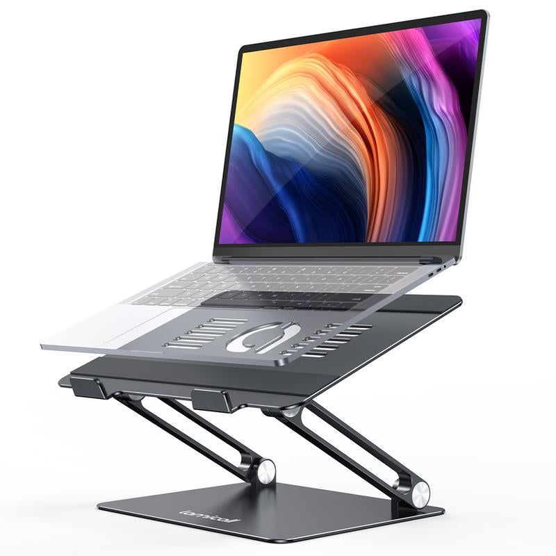 Lamicall Adjustable Laptop Stand, Portable Laptop Riser, Aluminum Laptop Stand for Desk Foldable, Ergonomic Computer Notebook Stand Holder for Macbook Air Pro, Dell XPS, HP (10-17.3'')