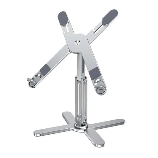 360 Rotating Laptop Stand Riser for Desk, Ergonomic Foldable Computer Stand Adjustable Height Angles for Collaborative Work, Easy Storage Fit Macbooks
